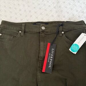 LIVERPOOL LA - Tinsley High Rise Skinny Jean Ankle 12/31 -Dark Green